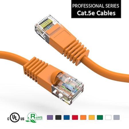 CAT5E UTP Ethernet Network Booted Cable - 100ft-Orange